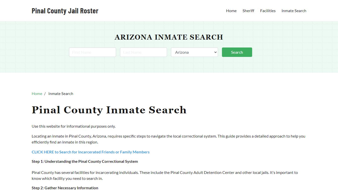 Pinal County, AZ Detainee Lookup