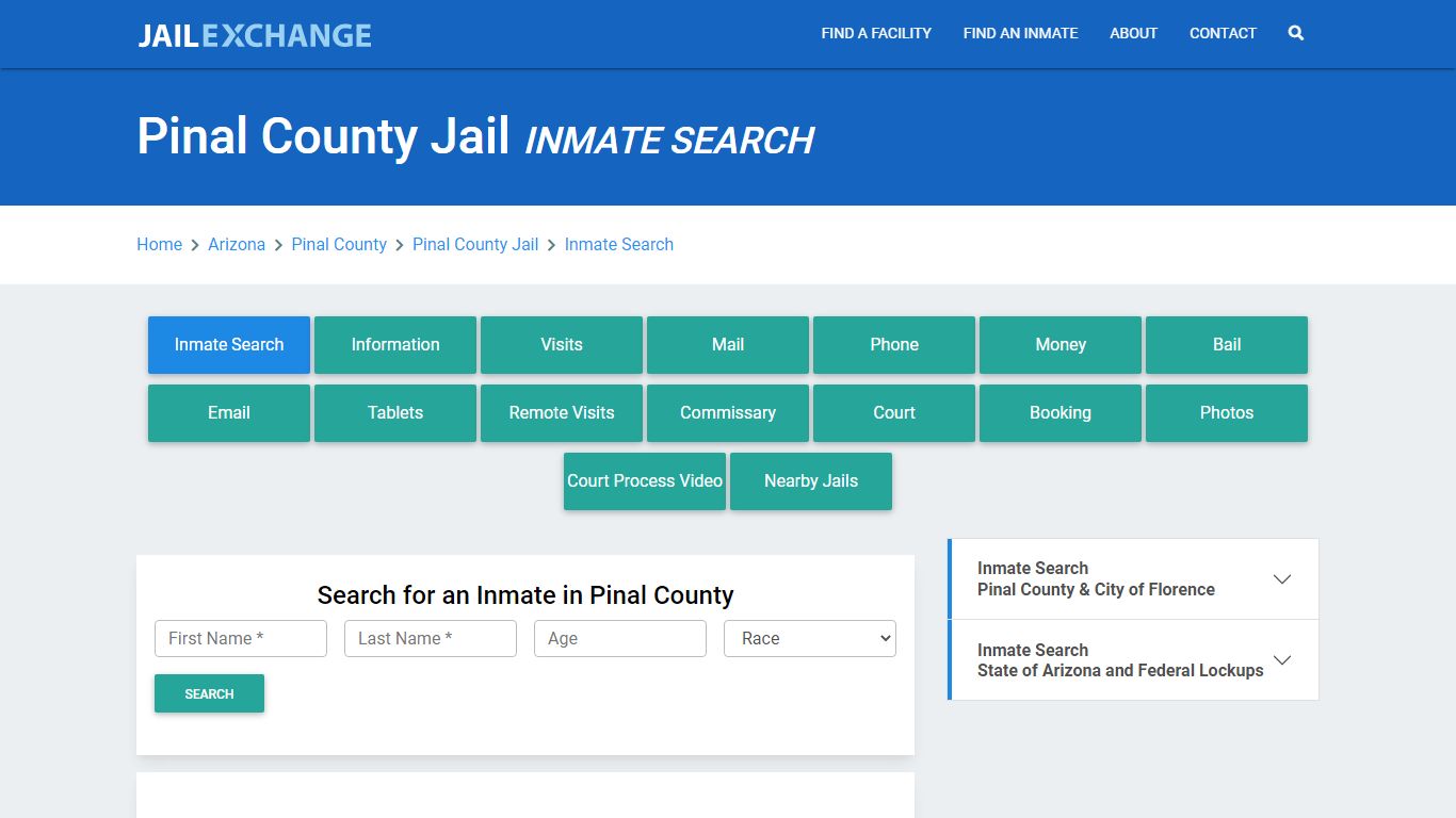 Pinal County Jail, AZ Inmate Search: Roster & Mugshots - Jail Exchange