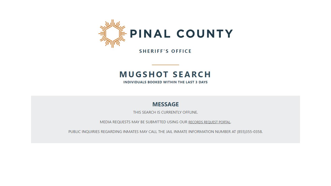 Pinal County Sheriff Mugshot Search