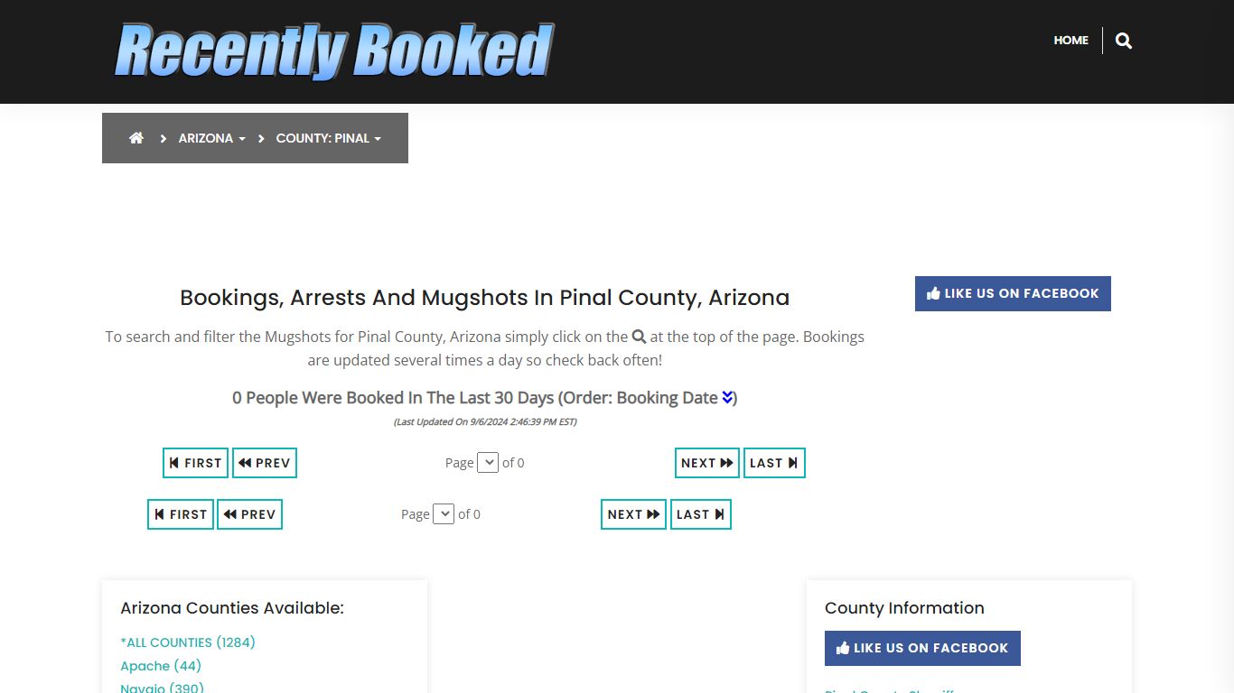 Bookings, Arrests and Mugshots in Pinal County, Arizona - Recently Booked